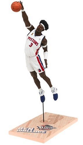McFarlane NBA Series 7 Ben Wallace in Detroit Pistons White Jersey with Afro Hair Chase Figure