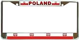 Poland Polish Polska Flag Chrome Metal License Plate Frame Holder