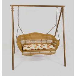 Sahara Porch Swing with Stand - Walnut (Walnut) (20H x 57W x 35D) by 