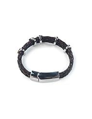 Multi Stranded Deep Brown Leather Magnetic Stainless Steel Clasp - Leather Bracelet