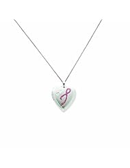 Genuine .925 Sterling Silver 20mm Enameled Awareness Design Heart Locket 18 3.4 Grams. 100% Satisfaction Guaranteed.