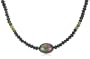 14k Yellow Gold 9-10mm Peacock Baroque Freshwater Cultured Pearl and Multi-Green Tourmaline Necklace, 17"
