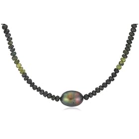 14k Yellow Gold 9-10mm Peacock Baroque Freshwater Cultured Pearl and... by