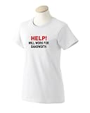 HELP! WILL WORK FOR BANDWIDTH Ladies T-Shirt Pink Large