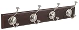 Lynk 500201 Meridian Series Wall-Mounted Rack with 4 Double Stacked Hooks, Espresso