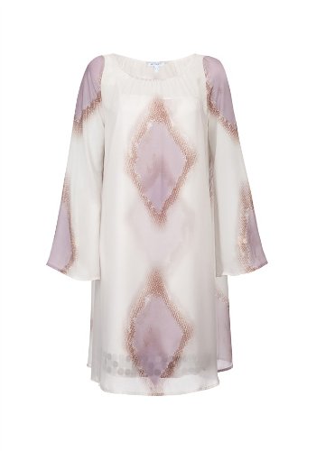 APART Damen Kleid/ Mini  Bedrucktes Chiffonkleid, Gr. 34, Wei&szlig; (creme-hellmauve) Preisvergleich