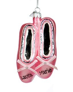 Ballet Slippers Personalized Christmas Ornament Picture