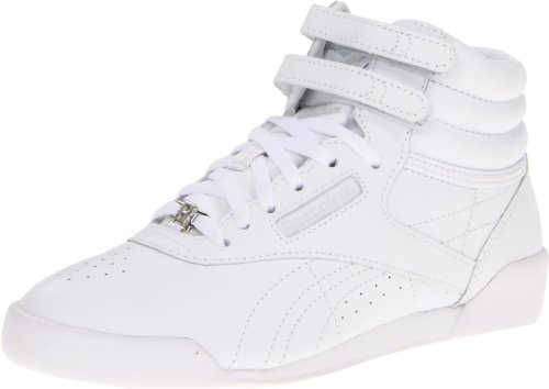 Reebok Freestyle Hi Classic Shoe (Little Kid/Big Kid), White/White, 3.5 M US Big Kid