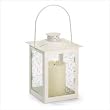 Large White Lantern Ivory Glass Candleholder Candle