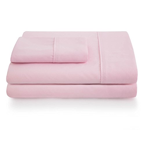 LINENSPA Ultra Soft, Wrinkle Resistant Double Brushed Microfiber Sheet Set - Deep Pocket Design - Twin, Pink