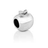 Chuvora Sterling Silver Apple Teacher Bead Charm Fits Pandora Bracelet