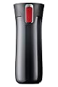 Contigo Double Wall Plastic Tumbler with Autoseal lid, Black, Red Button