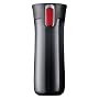 Contigo Double Wall Plastic Tumbler with Autoseal lid, Black, Red Button