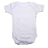 Baby Bodysuits, White Baby Short Sleeve Bodysuit Allergy Free (Pack of 3) ( Height: 56cm Weight: 4.5kg (Newborn)) (White)