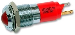 CML INNOVATIVE TECHNOLOGIES 19210353 LED Panel Mount Indicator, Bright Chrome Bezel, Red, 14 mm, 20 mA, 70 mcd (5 pieces)