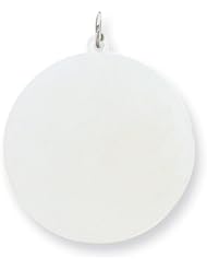 Sterling Silver Engravable Round Disc Charm. Metal Wt- 6.15g
