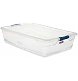 Rubbermaid 3Q2900CLMCB Storage Tote with Blueberry Frost Latch, 41 Quart, Clear