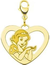Gold Plated SS Princess Snow White Heart Disney Charm