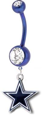 Blue Dallas Cowboys Charm Belly Button Ring