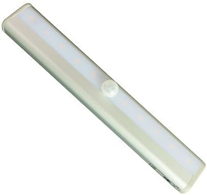 Sature® Auto 10 LED PIR Sensor Light, Motion Portable LED Cordless Wireless Night Light, DIY Stick-on Anywhere Stairs Light, Battery Operated Tent Lamp, Closet Cabinet Step Light Bar (Warm White)