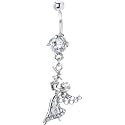 Crystalline Gem Holiday Angel Belly Ring