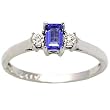 14K White Gold Tanzanite and Diamond Ring