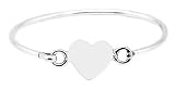 Silver Engravable Heart Bangle Bracelet for Infant or Toddler