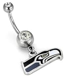 NFL Double Gem Belly Button Ring - Seattle Seahawks