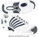 K-Swiss Men's Ascendor SLT (White/Navy/Platinum) Tennis Shoes, Available in Sizes 6.5 thru 14