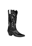 3 Inch Heel Cowboy Boots Women\'s Size Shoe (Black Pu-8)