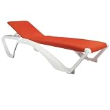 from Marina Marina Sun Lounger - White Frame with Orange Canvas Material