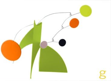 PALM SPRINGS ART STABILE - LIME &amp; ORANGE MODERN TABLETOP MOBILE!