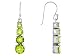 5.75CTW PERIDOT 4 STONE STERLING SILVER EARRINGS