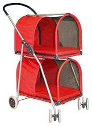 Red Double Decker Pet Stroller