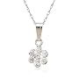 14k White Gold 7-Stone Bezel Set Diamond Cluster Pendant (.11 cttw, J Color, I2 Clarity), 18"