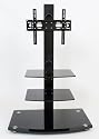 Demagio DMS80 3 Shelf Glass Stand for up to 32" Screen -  Black