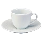 Apilco Aqua 3-1 2-Ounce Coffee Cup and Saucer, White Embossed by 