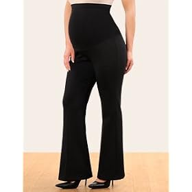 Motherhood Maternity: Petite Secret Fit Belly(tm) Ponte Stretch Fabric Fit And Flare Maternity Pants