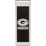 Stainless Steel and Black Laser Green Bay Packers Money Clip 57.50mm x 19.75mm or 2.26 x .78 Inches
