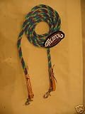 Weaver poly roping barrel reins bright turquoise lime