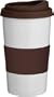 Trudeau Xpress Ceramic Tumbler, Chocolate Colored Lid and Grip