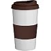 Trudeau Xpress Ceramic Tumbler, Chocolate Colored Lid and Grip