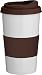 Trudeau Xpress Ceramic Tumbler, Chocolate Colored Lid and Grip