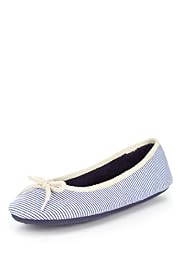 Striped Bow Ballerina Slippers