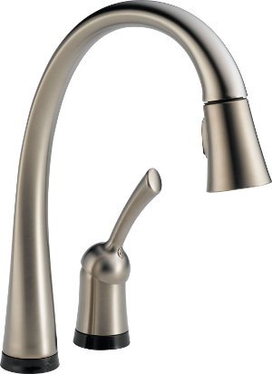 Delta 980T-SS-DST Pilar Single Handle Pull-Down Kitchen Faucet with Touch2O Technology, Stainless