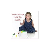 Protect-a-Bub White/ Navy Paint Your Own UV UPF 50+ Sun Hats Toddler size 4-7 years 4T, 5T- sz 7