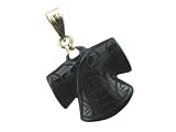 Onyx Tradional Chinese Shirt Pendant, 14k Gold