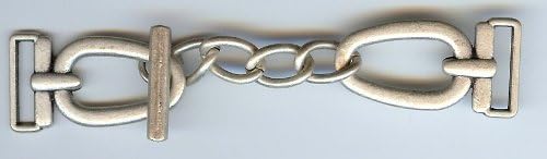 Linked Chain Clasp in Matt Silver Finish 4"x1"