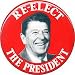 Pinback button promoting Ronald Reagan for president, 1984.
