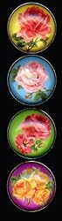 iPop Clicks Retro Flowers 4-Pack Magnet Set